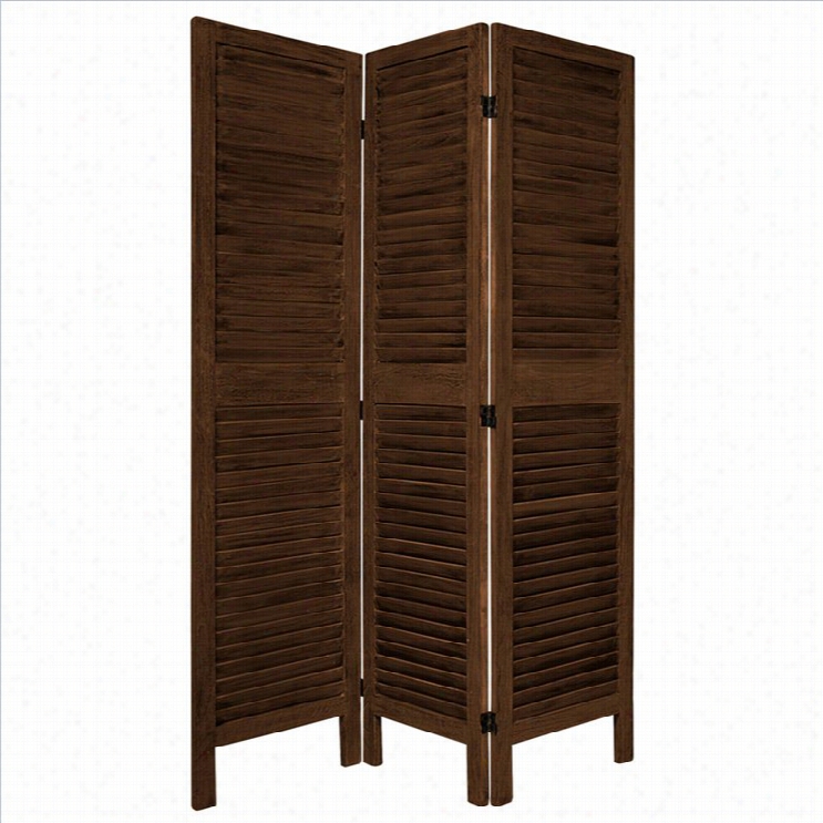 Orientao Furniture Tall Classic Venetian 3 Panel Room Divider In Brown