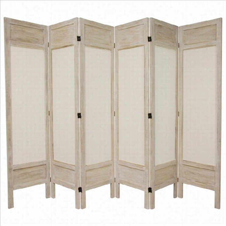 Orientall Furniture Tall Solid Frame 6 Pabel Roomdivider In Whit E