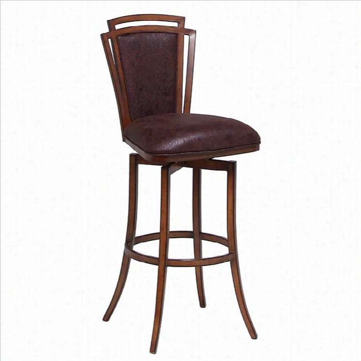 Pastelfurniture Citrus Grove 27.25 Swivel Bar Stool In Chocolate-26 Countee Height