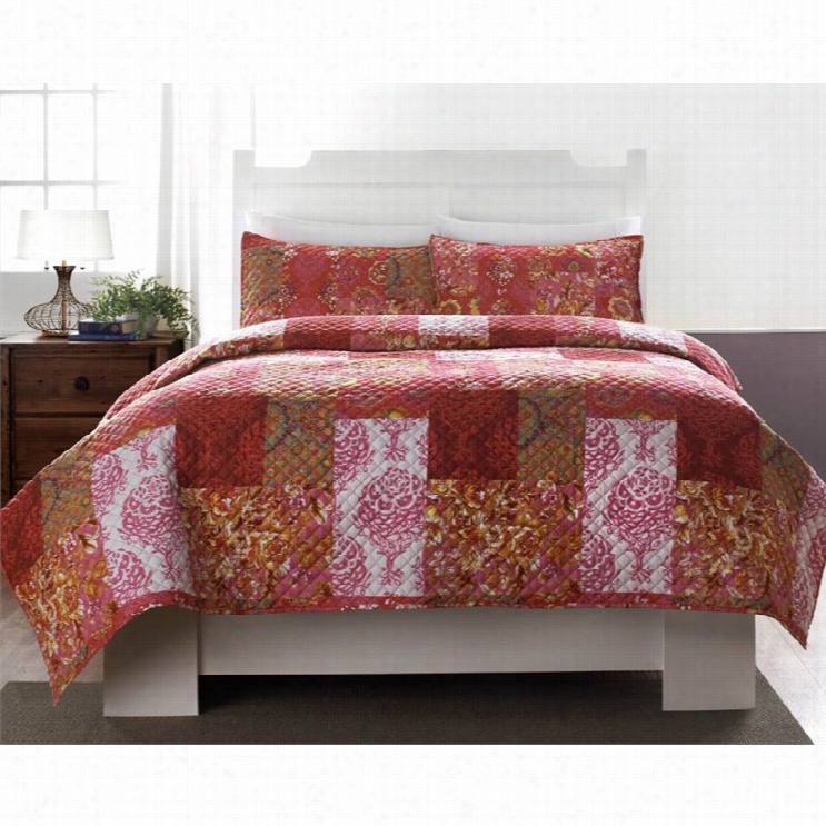 Pem America Leslie Quilt And Shams-full Or Queen