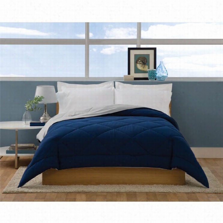 Pem America Villa Comforter In Navy And Gray-twin