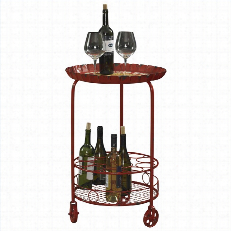 Powell Furniture Bottle Wine Rack  In Red