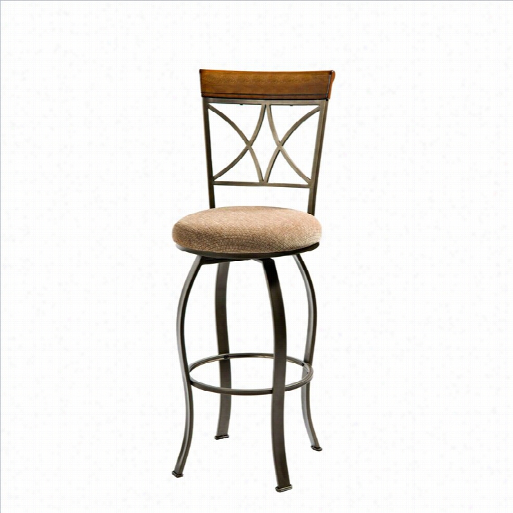 Powell Furniture Hmailton 29 Swivel Bbar Stool In Pewter And Bronze