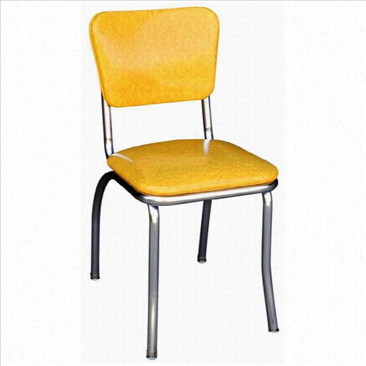 Richadrsn Seating Retro 1950s C Hrome Diner Sid Ein Craccked Ice Yellow