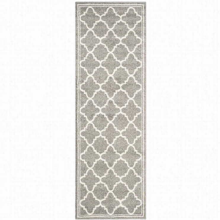 Safavieh Amnerst Dark Grey Indoor Outdoor Rug - Runner 2'6  X4'