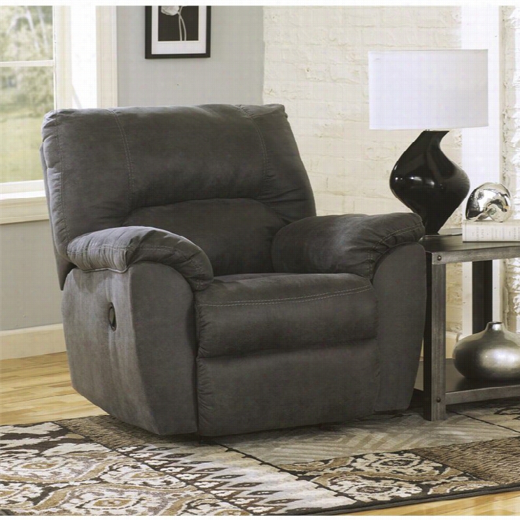 Signature Design By Ashley Furniture  Tambo Fabric Rocker Recliner In Pewter