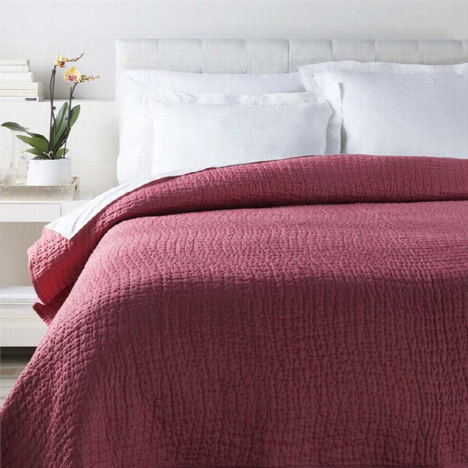 Surya Albany Woven Cotton King Quilt In Red