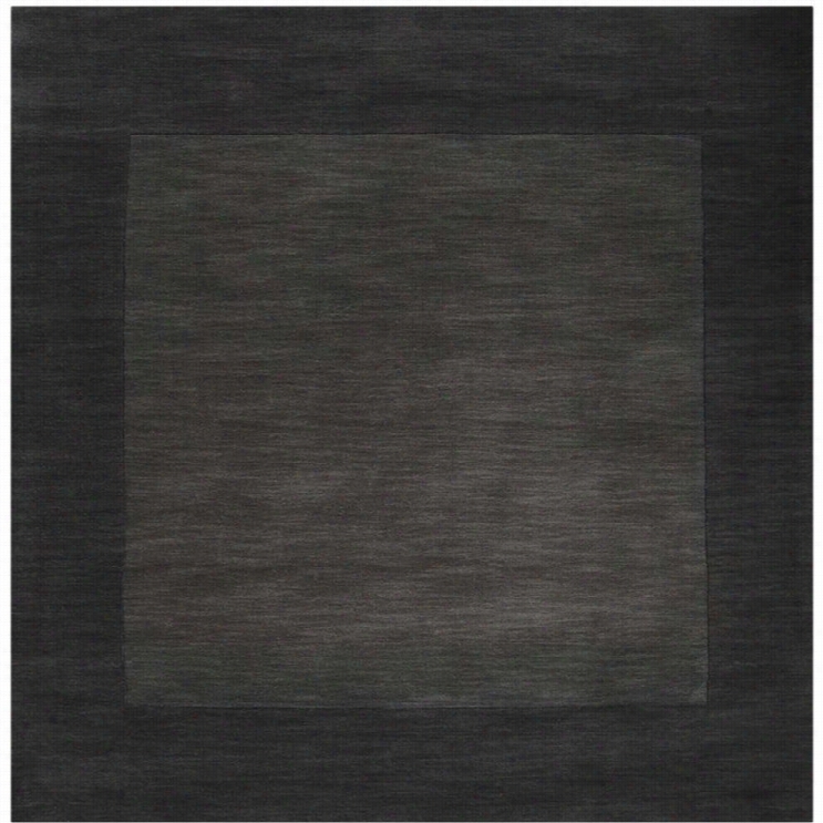 Surya Mystique 8' X 8' Square Hand Loomed Wool Rug In Black Gray