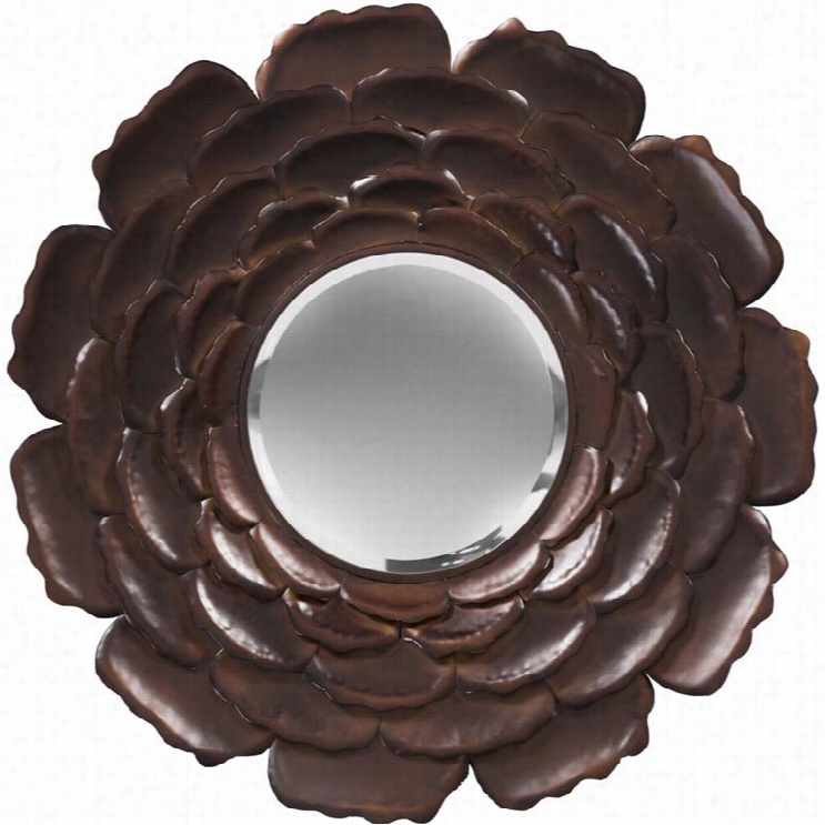 Surya Round Wallmirror In Antiqued Bronze