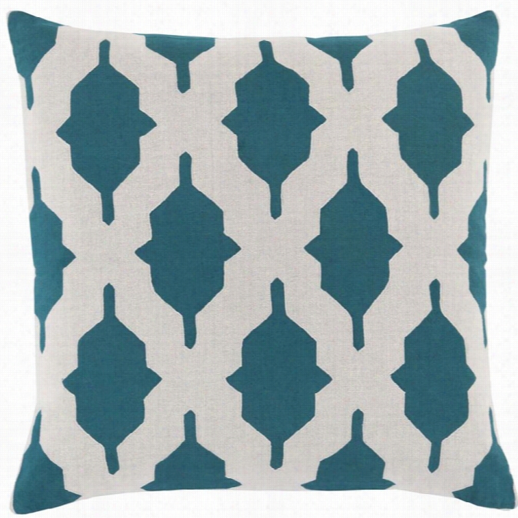 Surya Salma Down Fill 20 Squqre Pillow In Teal