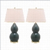 Safavieh Jill Double- Gourd Ceramic Lamp in Marine Blue (Set of 2)