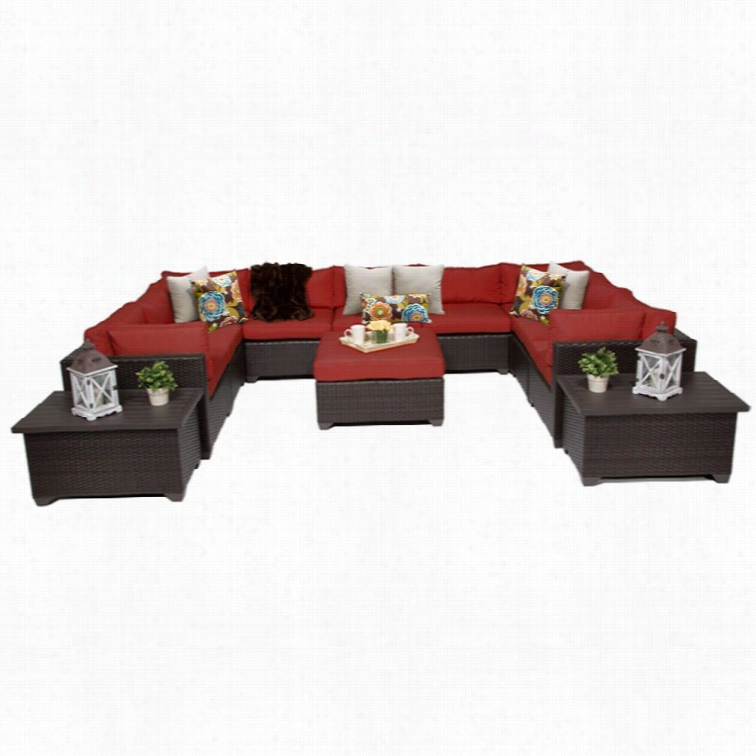 Tkc Belle 12 Piece Outdoor Wicker Sofa Set In Terracotta