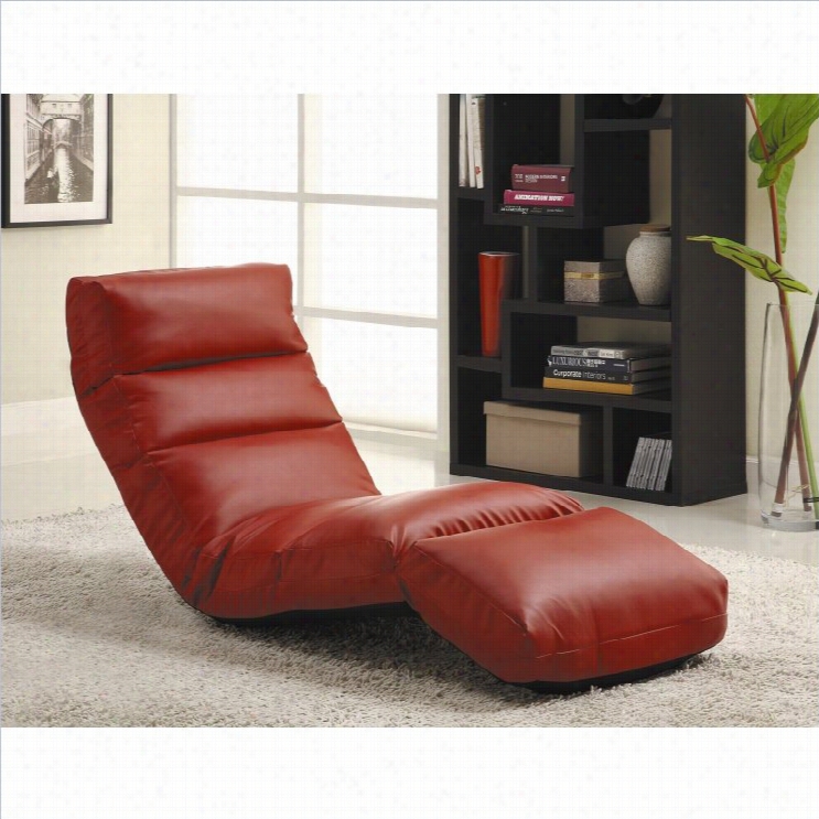 Trdnt  Home Gamer Faux Leather Floor Lounge Chair In Red