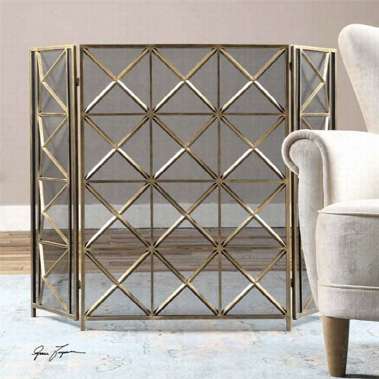 Uttermost Akiva Champagn Fireplace Screen