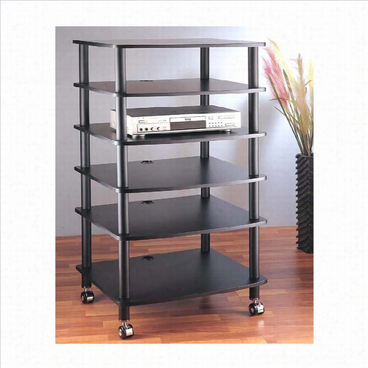 Vti Ar406 6 Shelf Black Audio Rack-silver  /cherry