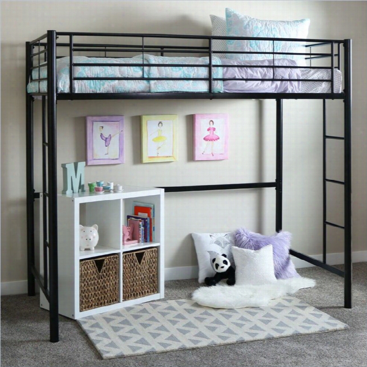 Walekr Edison Sunset Metal Twin Loft Bunk Bed In Bblack