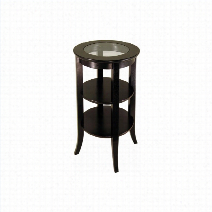 Winzomeg Enoa E5pr Esso Wood End Table With Glass Top