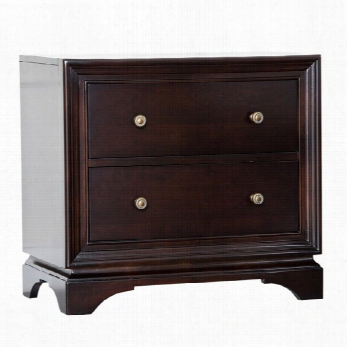 Abbyson Living Capriva 2 Deawer Woodd Nightstand In Dark Truffle