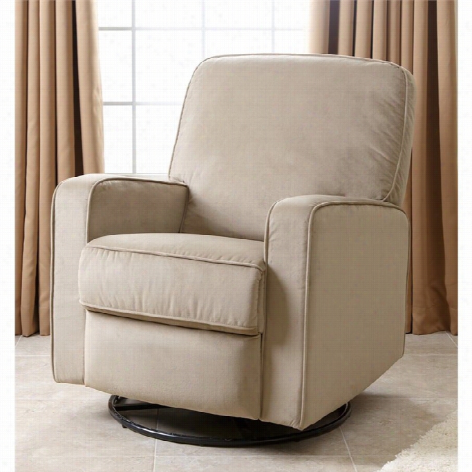 Abbyso N Livelihood Ravenna Fabric Swivel Glider Recliner Chair In  Beige