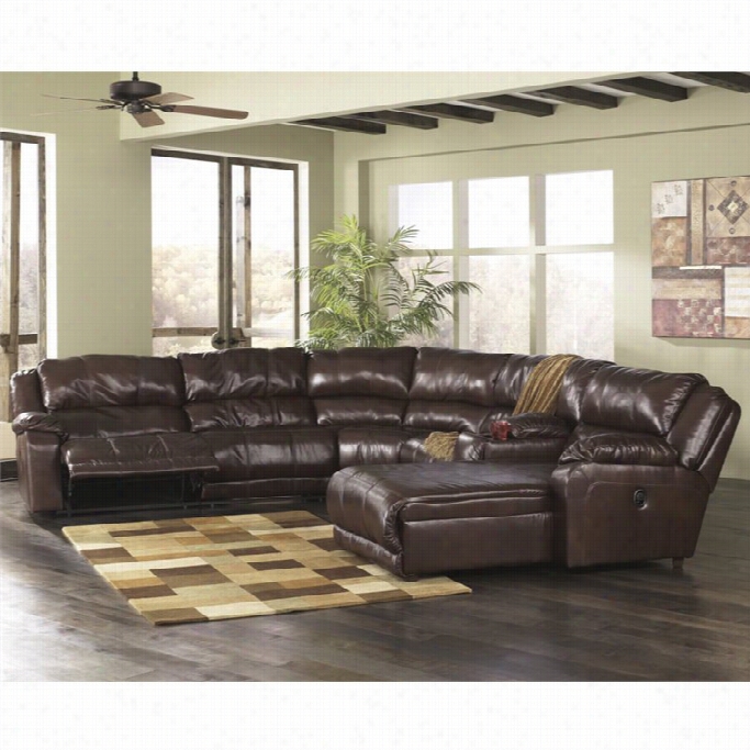 Ashley Braxton 6 Pi Ce Right Reclining Storage Sectional In Java