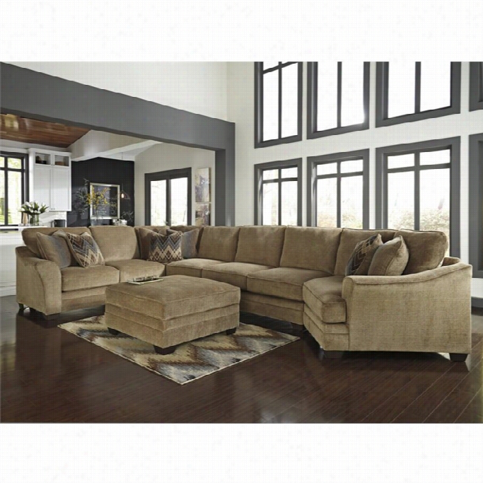 Ashley Lonsdale 2 Piiece Right Cuddler Sofa Sectional Set In Barley