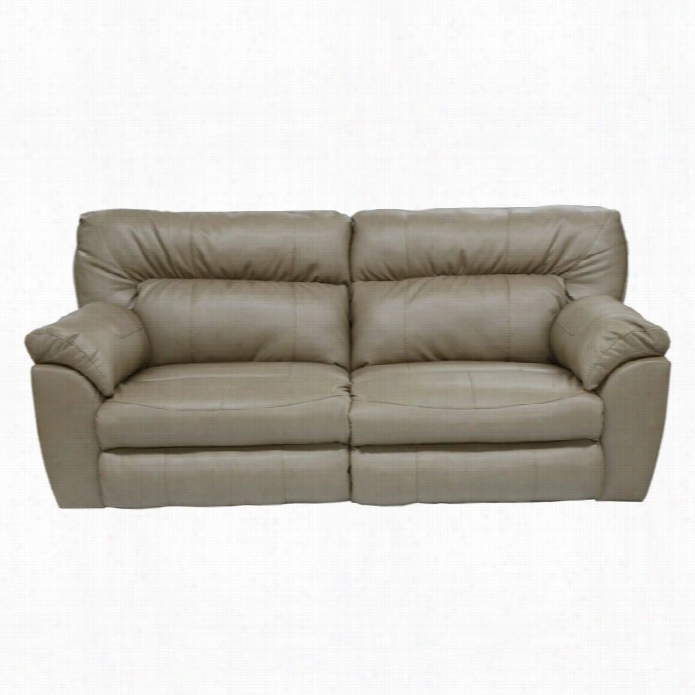 Catnapper Nolan Leather Power Reclining Sofa In Putty