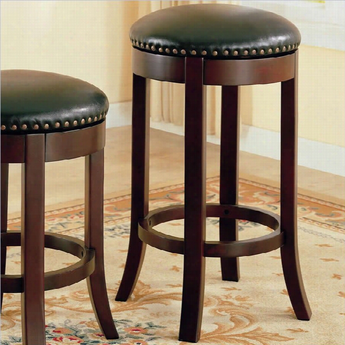 Coaster 29 Swivel Bar Stool In Brown And Black