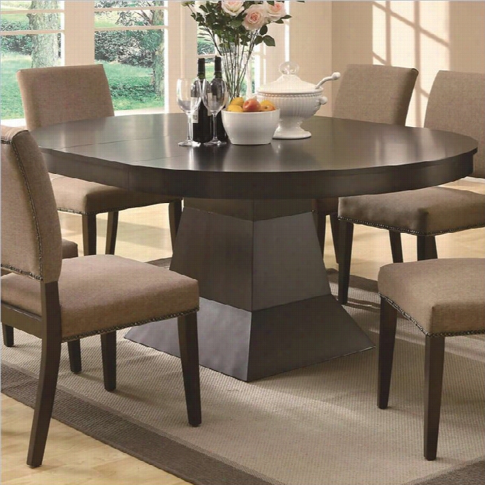 Coa$ter Myrtle Dining Oval Dining Table Wjth Extension In Coffee