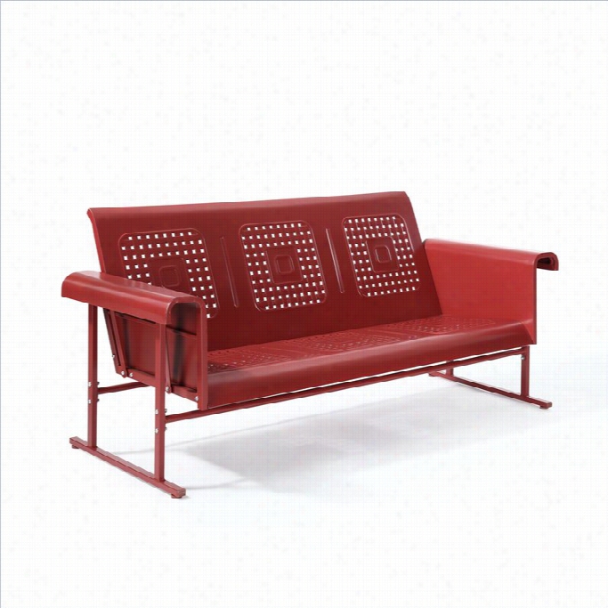 Crosley Furniture Veranda Sofa Glider In Coral Red