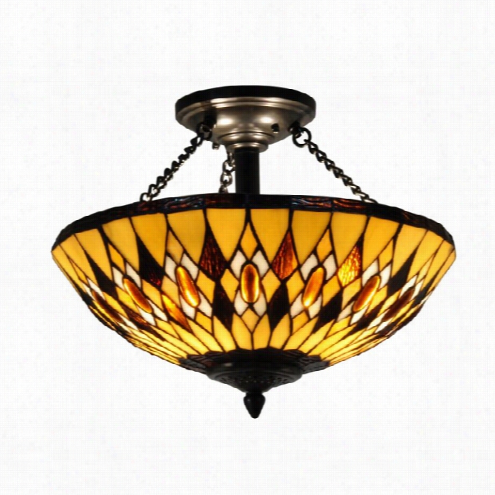 Dal E Tiffany Ginger Ddiamond Semi Flush Mount