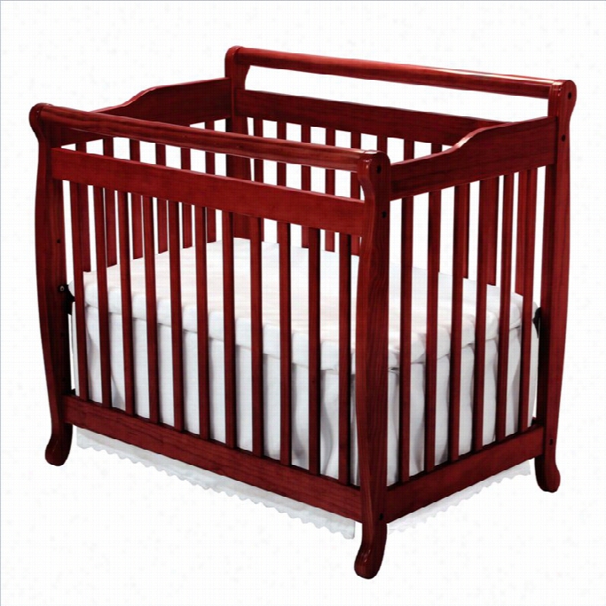 Davinnci Emily Mini 2-in-1 Convertible Woood Baby Crib In Cherry