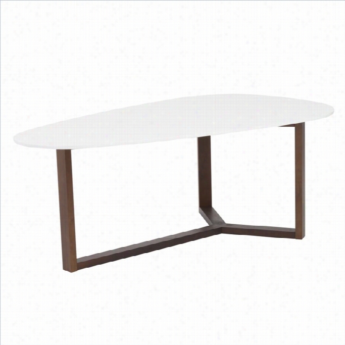 Eurostle Morty Coffee Table In White And Dark Walnut