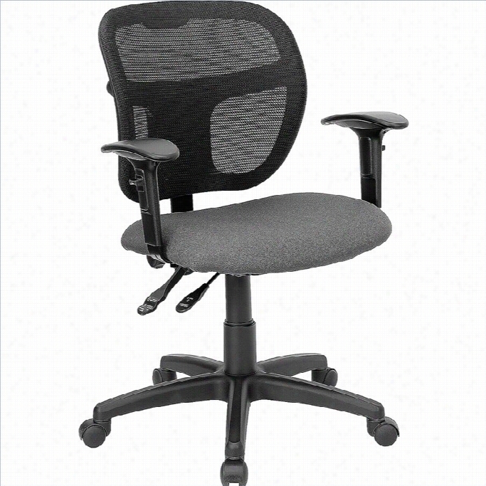 Falsh Fu Rniture Mid Back Mesh Offic E Chair With Fabric Seat In Gray