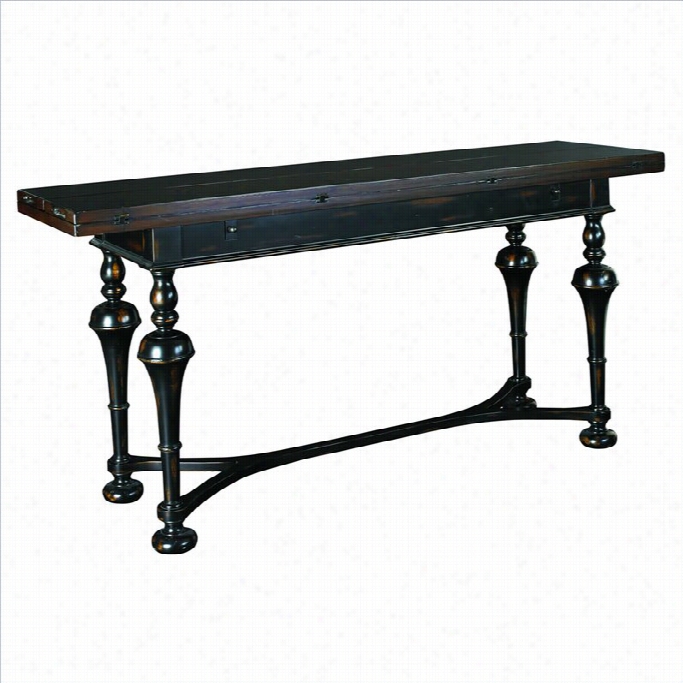 Hammary Hidden Treasures Console Table In Distressed Black/brown