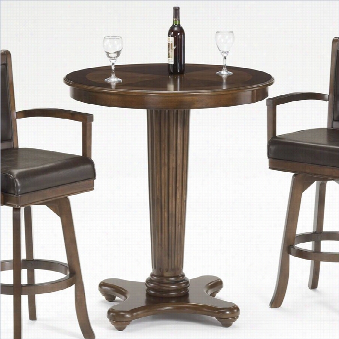 Hillsdale Ambassador Round Bar Height Pub Table In Rich Cherry