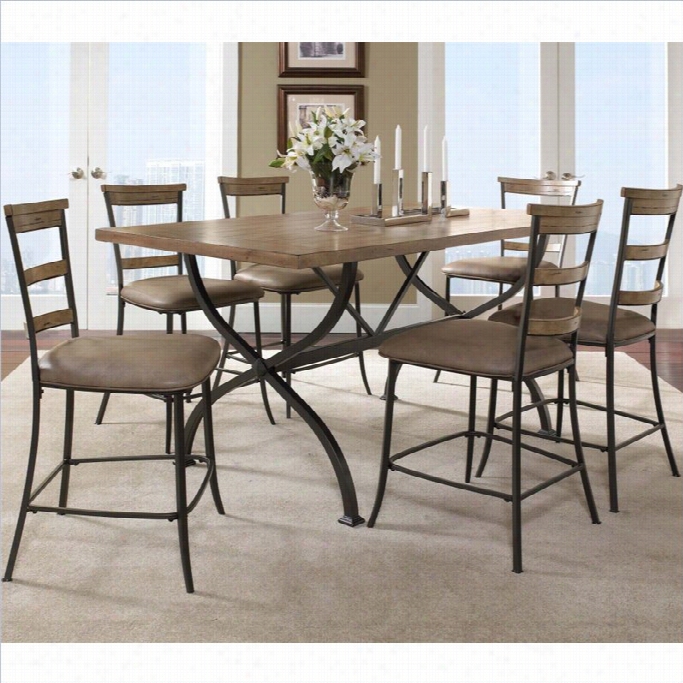 Hillsdale Charleston 7 Pc Cou Nter Height Dining Set W/ Ladder Stools