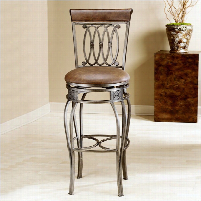 Hillsdale Montello 32 Swivel Bar Stool In Old Steel