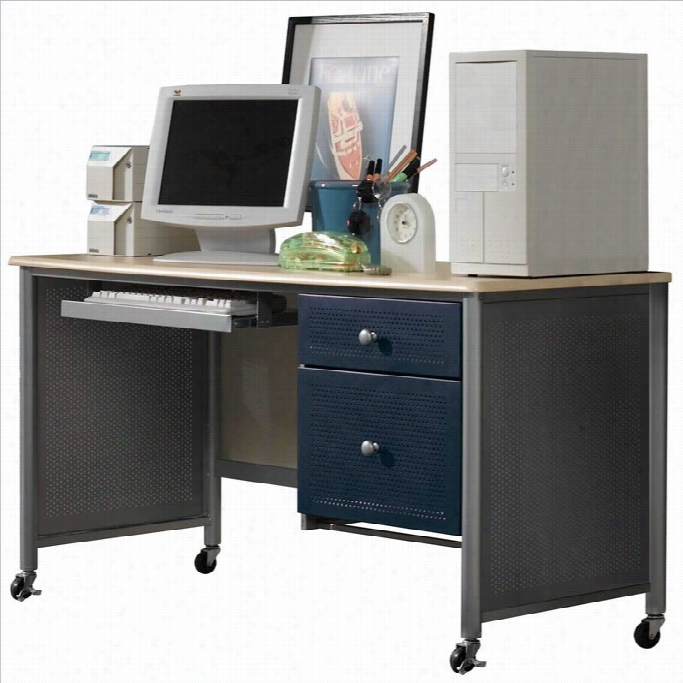 Hillsdale Universal Yohth Student Desk In Silver And  Navy