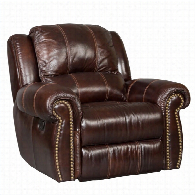 Hooker Furniture Seven Seas Leather Glider Reclnier In Saddle Brown