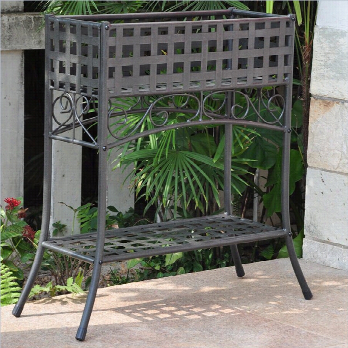 Ijternationalcaravan Mandalay Iron Rectanuglar Utdoor Plant Stand