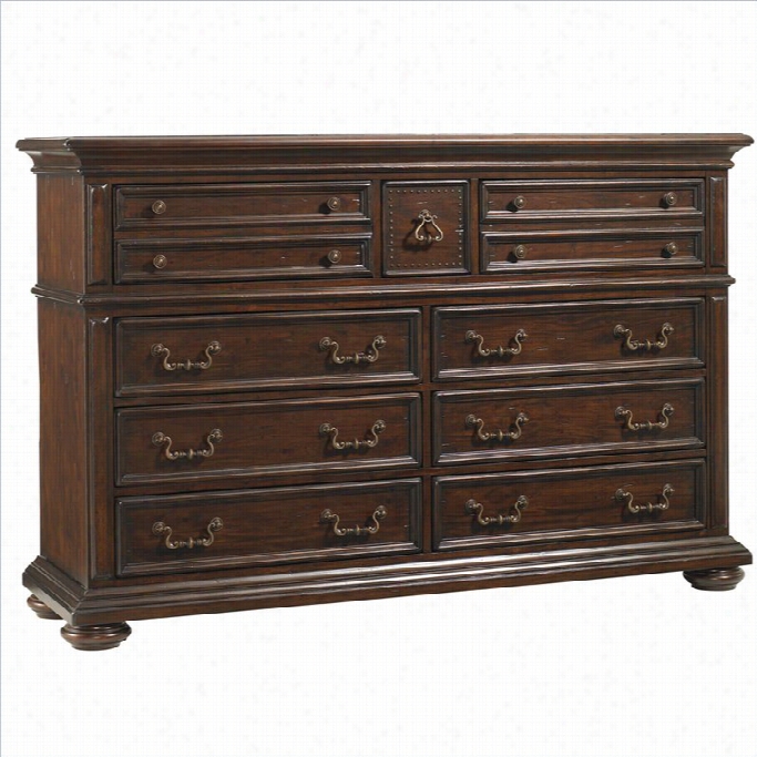 Lexington Fi Eldale Harbor Prescott Dresser In Distressed Brown Mahogany