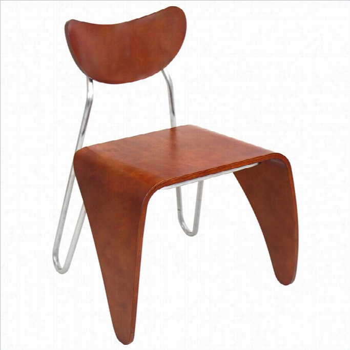 Lumisource Toro Accent Diningg Chair In Walnut And Chrome