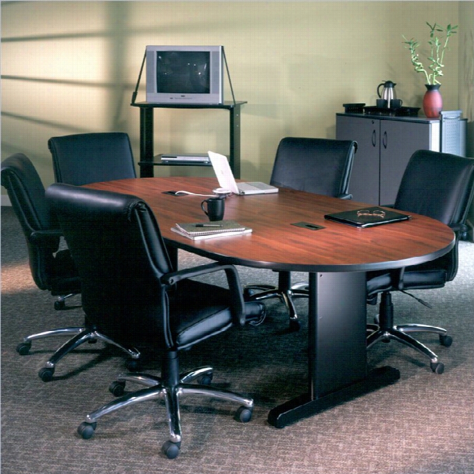 Msyline Csii Racetrack 10' Conference Table With Trestle Base-mahoga