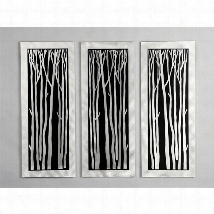 Nova Lighting Silver Birch Gunmetal 3 Piece Wal L Graphic Set