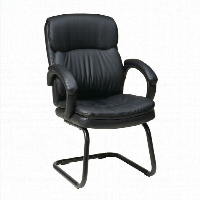 Office Star Ec Series Eco Leather Guest Chair With Pdaded Arms