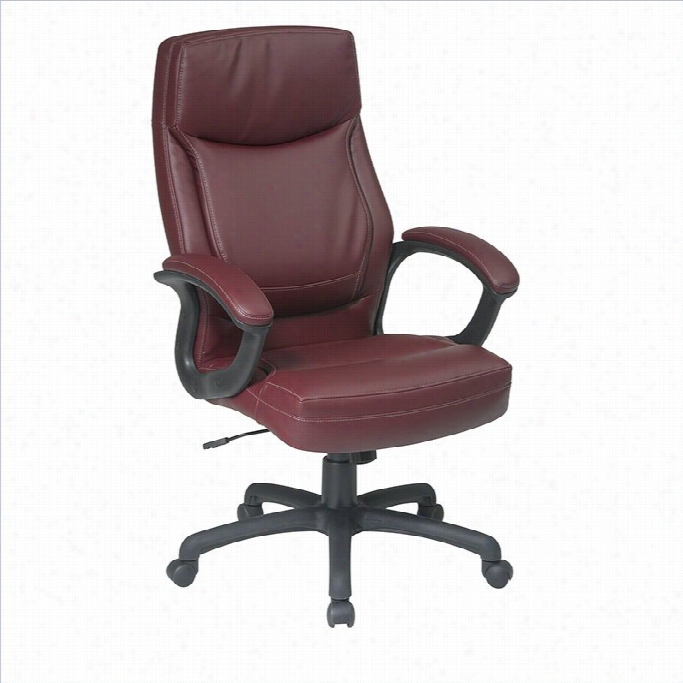 Office Star Executive High Baclburgundy Eco Leather Office Chair