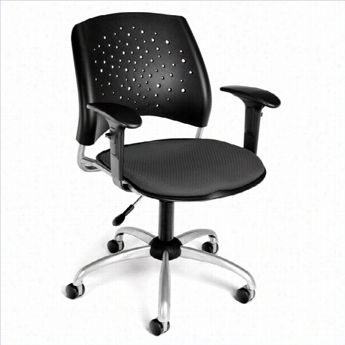 Ofm Star Swivel Office Chair With Arms In Slate Gary