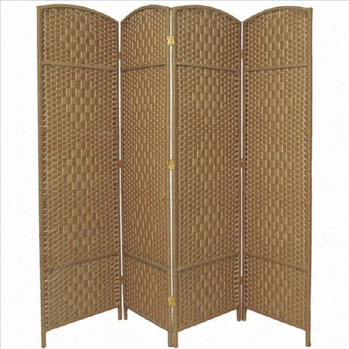 Oriental 4 Panel Diamond Weave Fiber Room Djvider In Affectionate