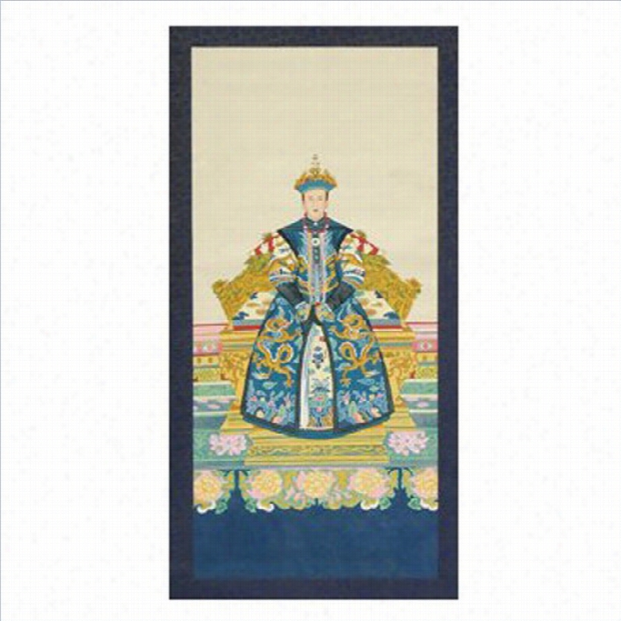 Oriental Furniture Jade Queen Scroll Wall Decor In Blue