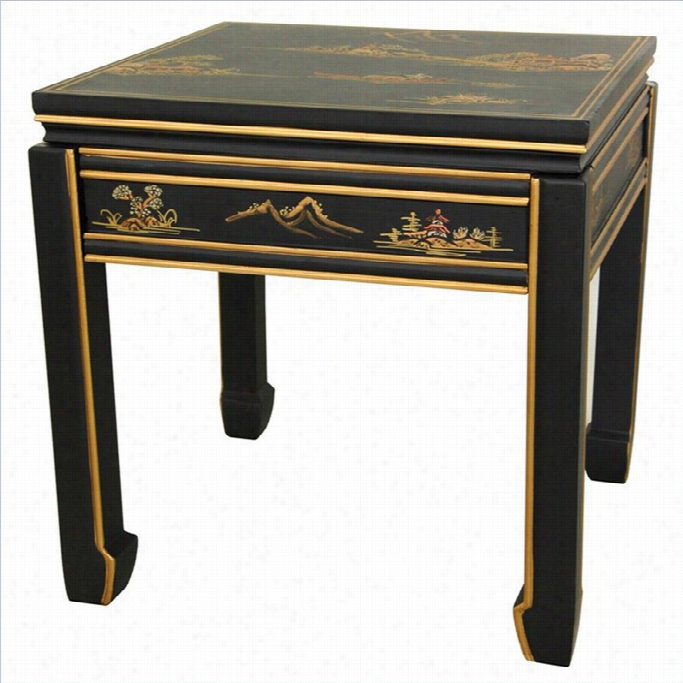 Orienttal Furniture Square  Ming Twble In Black